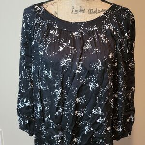 Pale Sky black white printed blouse
